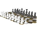 Black And White Chess Pieces Decorative Figurine Set With Hexagonal Chessboard