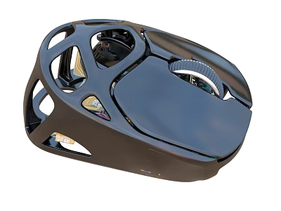 Modern Computer Case With Sleek Black Design And Hollowed-out Ventilation Structure 3d model