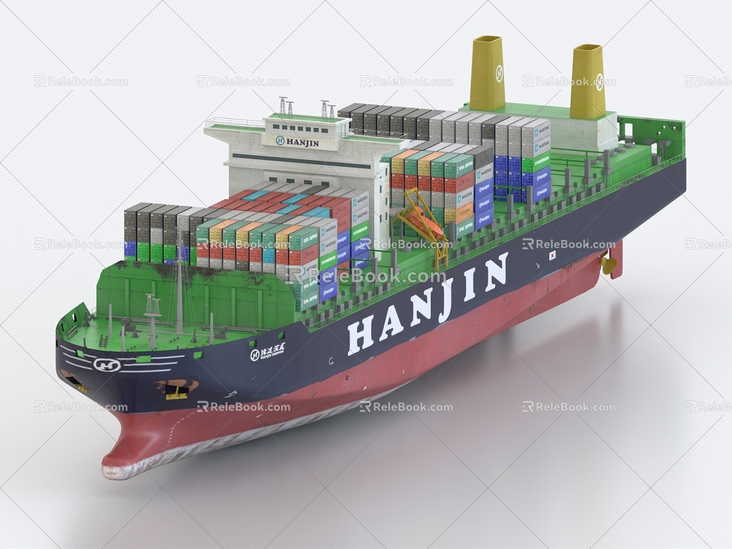 ship container ship container terminal freight ship cargo ship tanker 3d model