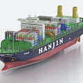 ship container ship container terminal freight ship cargo ship tanker 3d model