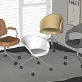 Modern Leather Office Chairs in Multiple Colors with Wheels and Contemporary Design