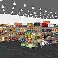 Well Organized Supermarket Shelves Display Assorted Food Items Beverages And Daily Necessities