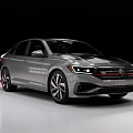 Silver Modern Sedan With Two Tone Roof Sporty Wheels And Red Brake Calipers
