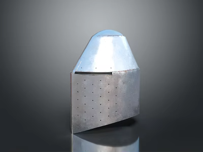 Polished Silver Perforated Helmet For Fantasy Warrior Characters And Mythical Creatures 3d model