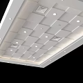 Modern White Ceiling Design with Square Grid Recessed Lights and Air Vents