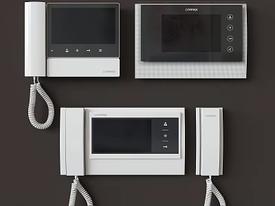 Modern Video Doorbells With Wall Mounted Screens Intercom Functions And Various Styles 3d model