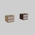 Modern Wooden Top Nightstand With Two Gray Fabric Drawers Minimalist Design For Bedroom Decor