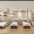 Modern Hospital Outpatient Clinic Space With Plants Glass Block And Wooden Floor