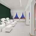 Modern Beauty Hair Salon Interior With Green Chairs And Styling Stations