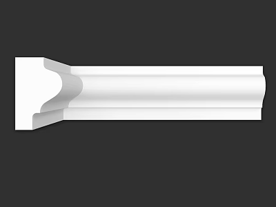 White Decorative Molding Component With Curved Design For Interior Decoration 3d model