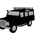 Black Classic Off Road Car With Roof Rack And Front Grille Exterior