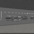 Exhibition Hall Culture Wall with Company Development Timeline and Year Markers