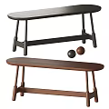 Modern Wooden Benches In Black And Brown With Sleek Leg Design
