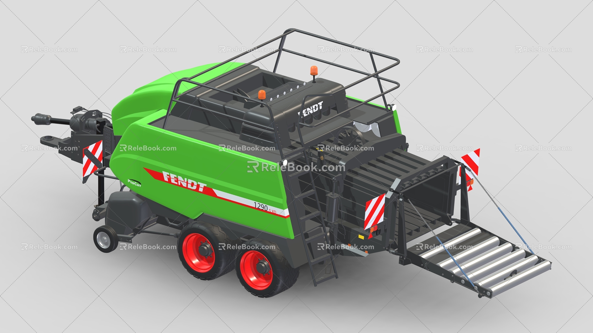 baler harvester agricultural equipment cutting machine 3d model