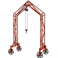 Red Industrial Lifting Equipment With Mobile Cranes And Chain Hooks For Heavy Duty
