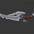 Intricate Fantasy Decorative Sword With Ornate Blade And Red Wrapped Handle