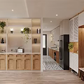 Modern Living Dining Area With Ceiling Fan TV Cabinet Coffee Table And Cabinets