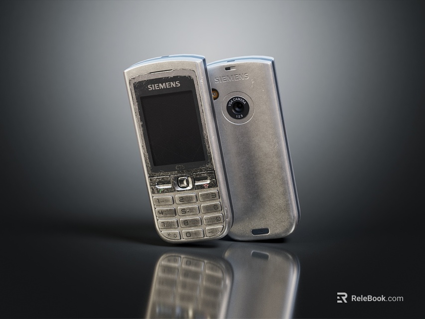 Classic Siemens And Nokia Mobile Phones With Keypad Screen And Camera Design 3d model 