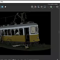 Abandoned Yellow And White Tram With Broken Windows And Weeds Around