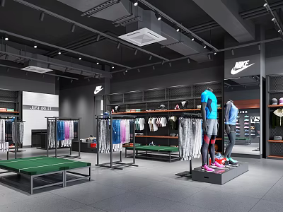 INDUSTRIAL LOFT CLOTHING STORE NIKE STORE 3d model INDUSTRIAL LOFT CLOTHING STORE NIKE STORE 3d model