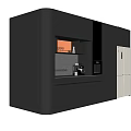 Modern Black Sideboard Cabinet With Sleek Design And Multiple Storage Drawers 3d model
