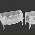 Classic Black Wooden Nightstands With Carved Details Drawers And Ornate Handles