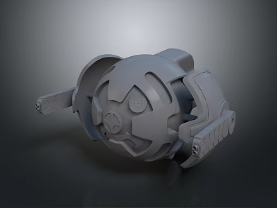 Gray Industrial Mechanical Part With Detailed Structural Design And Components 3d model