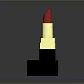 Elegant Red Lipstick With Shiny Golden Shell And Black Lid Design