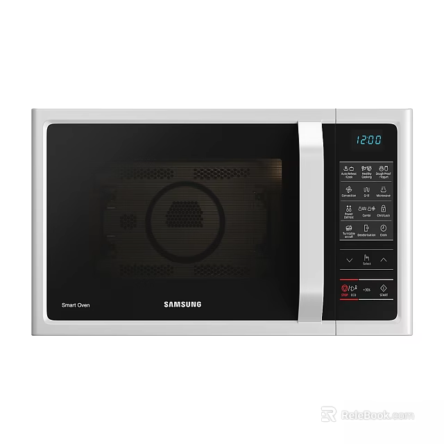 Samsung Smart Chef Microwave With Control Panel And Display Screen Kitchen Appliance 3d model 