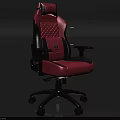 Pink and Gray Office Chair With Quilted Backrest Ergonomic Headrest and Five Wheel Base