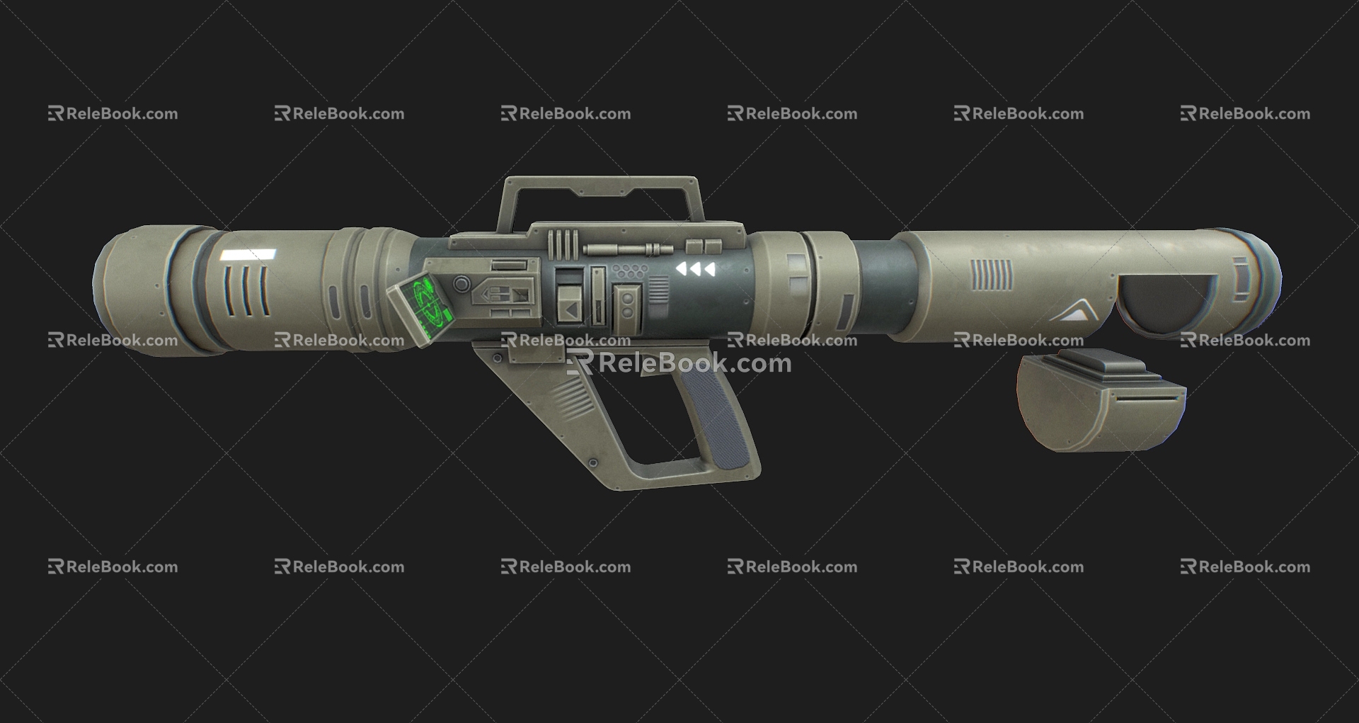 Bazooka Sci-fi Fire Cyberpunk Rocket Grenade Launcher RPG Air-to-Air Missile Low Face Number Low Model Simple Model Game Movie Level 3d model