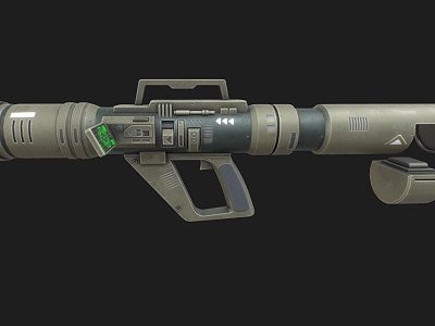 Bazooka Sci-fi Fire Cyberpunk Rocket Grenade Launcher RPG Air-to-Air Missile Low Face Number Low Model Simple Model Game Movie Level 3d model