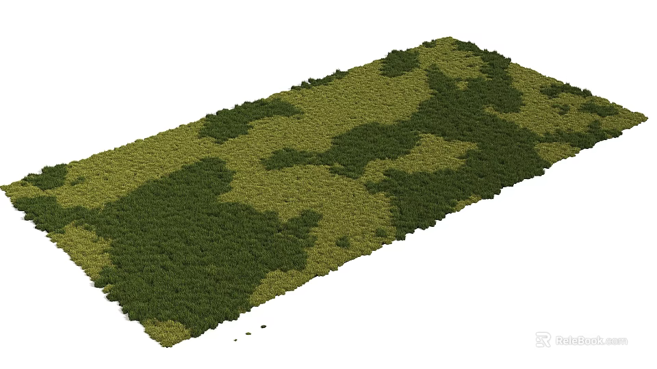 Green And Dark Green Irregular Pattern Natural Design Floor Sticker For Indoor Decor 3d model 