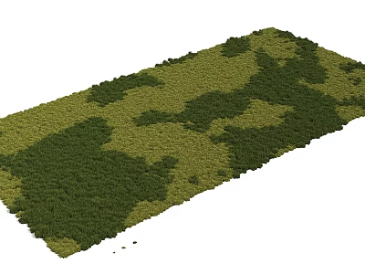 Green And Dark Green Irregular Pattern Natural Design Floor Sticker For Indoor Decor 3d model
