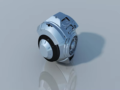 Modern Silver Metal Swing Door Hardware With Mechanical Structure Design 3d model