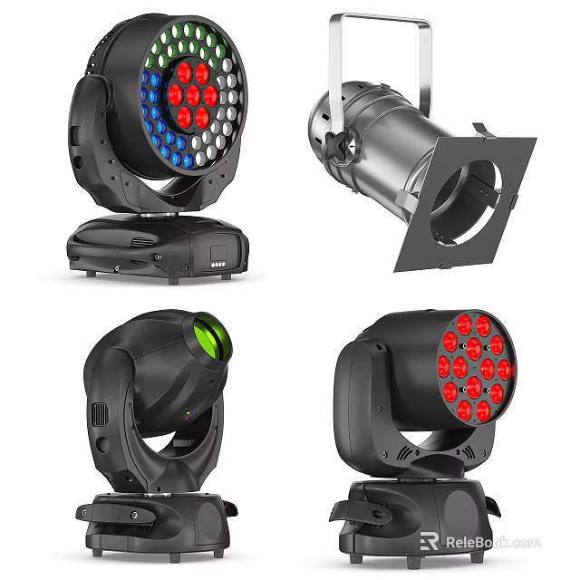 LED Decorative Lights With Red Blue Green Colors And Various Designs For Stage Use 3d model 