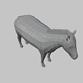 Detailed 3D Game Movie Character Zebra With Black White Stripes Standing Pose
