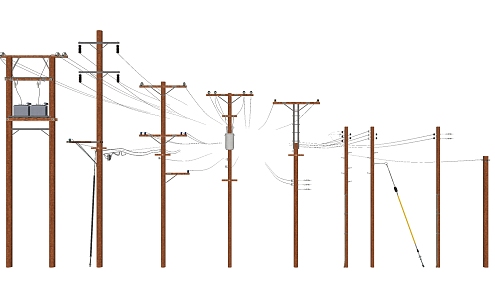 modern telegraph pole 3d model