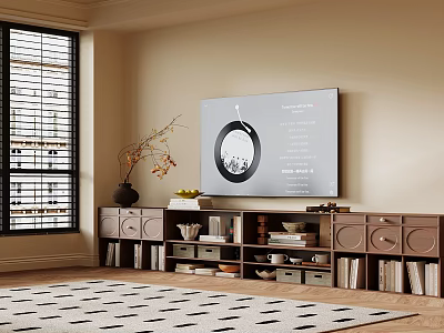 Modern Entryway Cabinet And Side Cabinet With Storage Drawers And Decorative Shelves 3d model