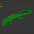 Orange Lizard With Slender Body And Long Tail On Dark Shiny Surface 3d model