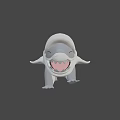 Cartoon Shark Game Character 3D Model With Open Mouth And Legs