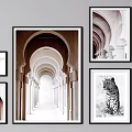 Landscape Paintings Gallery With Various Frames And Different Styles Hanging On Wall 3d model