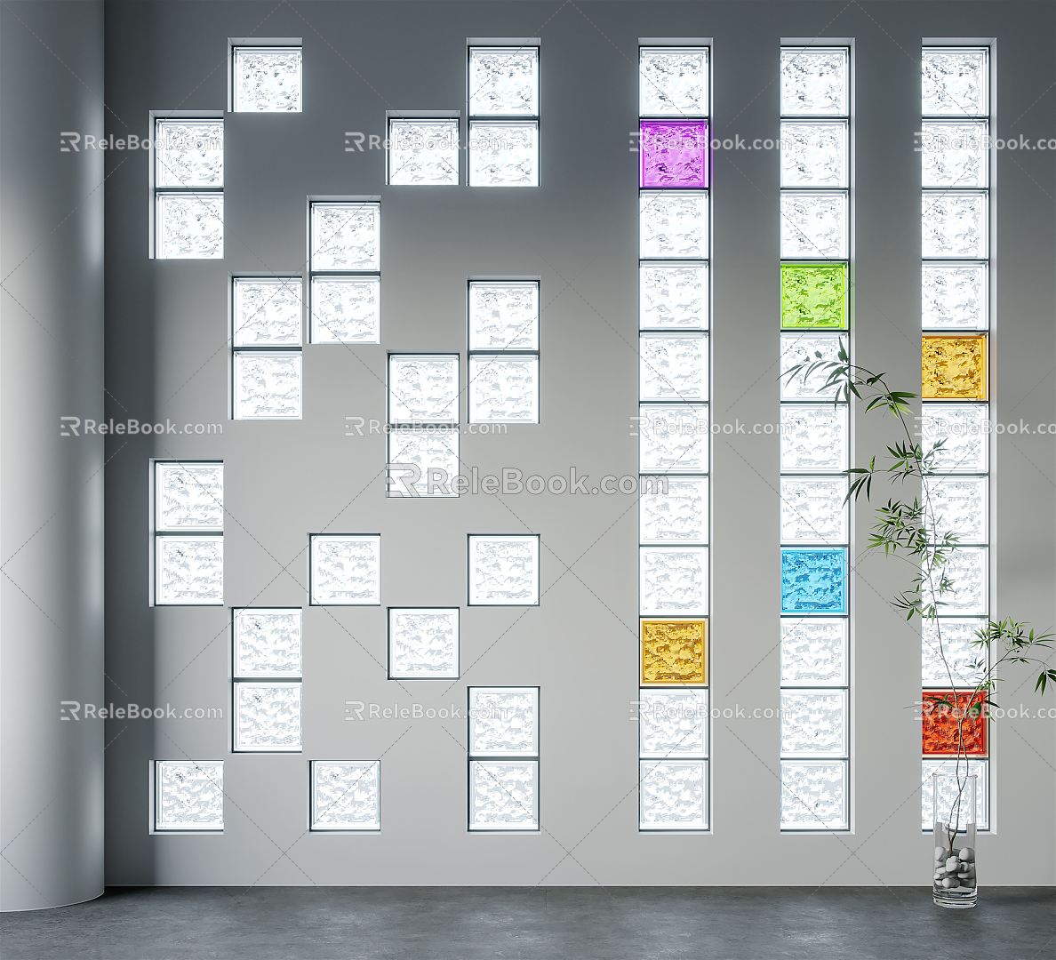 Modern glass brick model