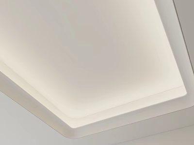 Modern Minimalist Ceiling Design With Smooth White Surface And Recessed Lighting 3d model