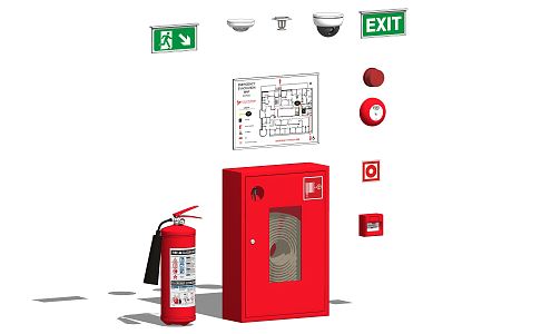 modern fire fighting equipment fire box 3d model