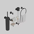 Sleek Modern Bathroom Accessories With Toothbrush Holder Towel Ring Toilet Paper Holder And Soap Dish