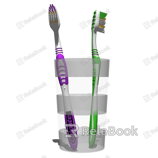 Modern toothbrush toiletries model