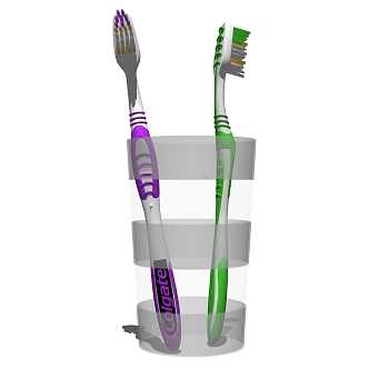 Modern toothbrush toiletries 3d model