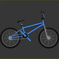 Blue BMX Bike With Modern Design Shiny Frame Black Seat And Wheels