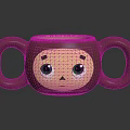 Adorable Brown Kids Mug With Two Handles Monkey Face And Green Eyes Design